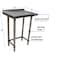 Bk Resources Stainless Steel Work Table With Open Base, 1.5" Rear Riser 24"Wx18"D VTTROB-1824 - alternate 3